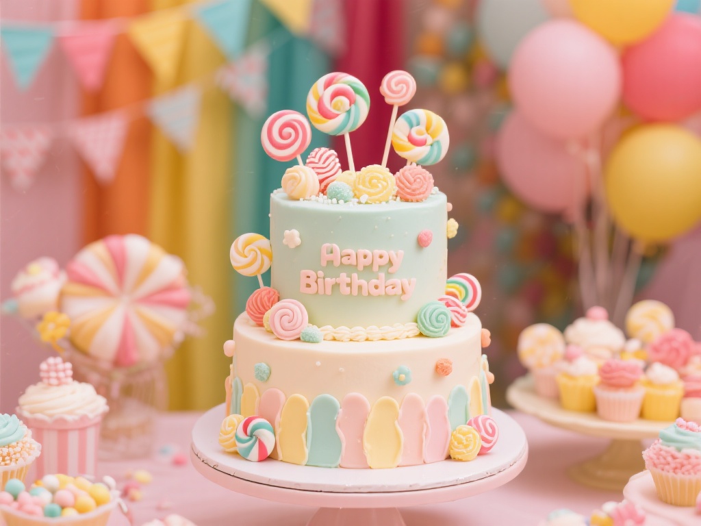 此外，糖果装饰应结合派对主题设计，如生日派对可以选