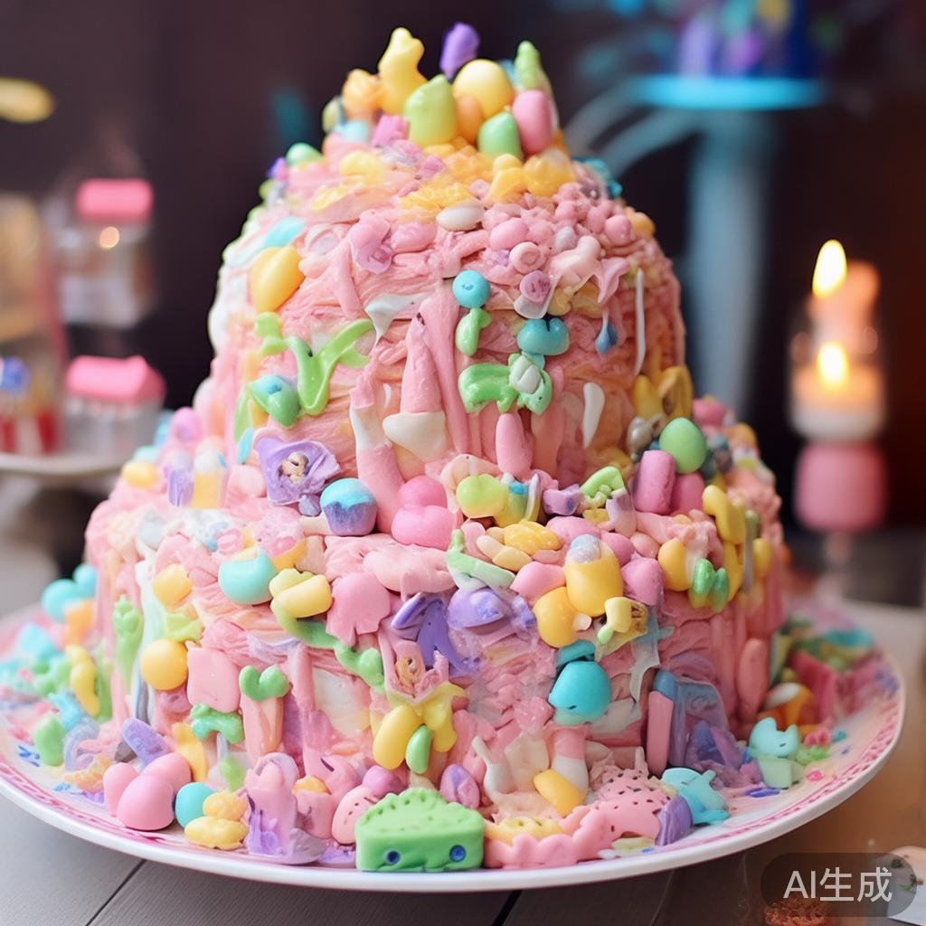 在节日庆典和特别聚会中，一份童话般的甜蜜糖果派对蛋